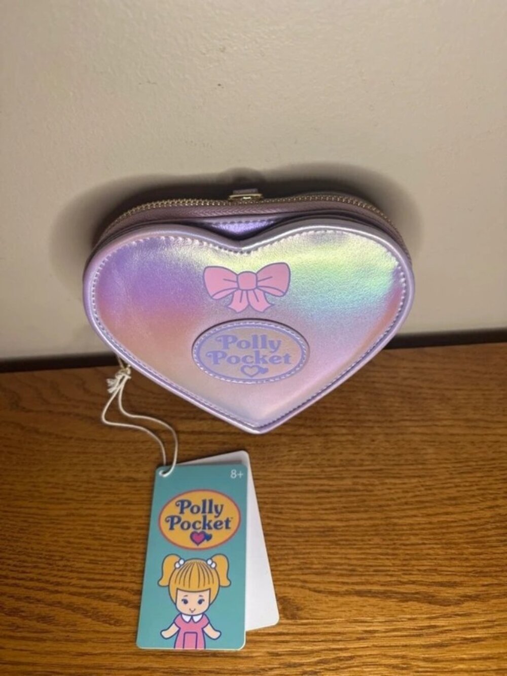 Polly Pocket Zip Around Loungefly Retro Heart Purse new